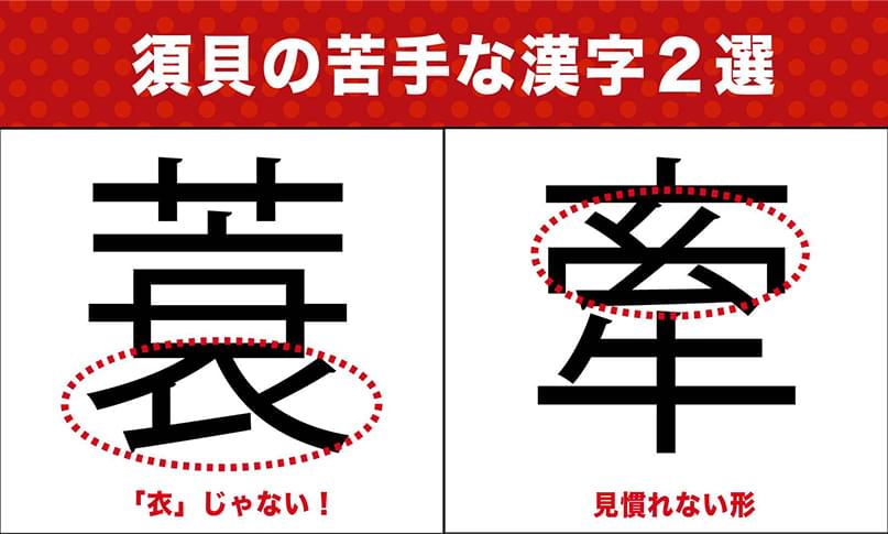 須貝の苦手な漢字2選