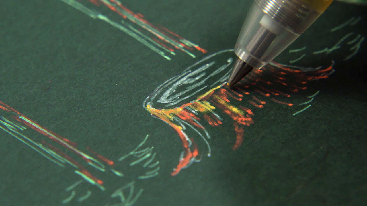 「ジュース」で描く彩りある森の動物たち