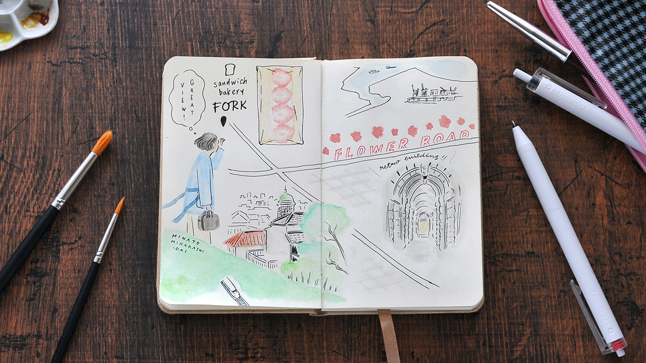 旅時間を印象的に描き留める♪ イラストレーターnaohigaさん直伝！ 心に残る旅ノート術［神戸編］