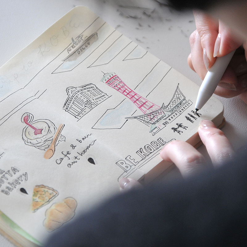 旅時間を印象的に描き留める♪ イラストレーターnaohigaさん直伝！ 心に残る旅ノート術［神戸編］